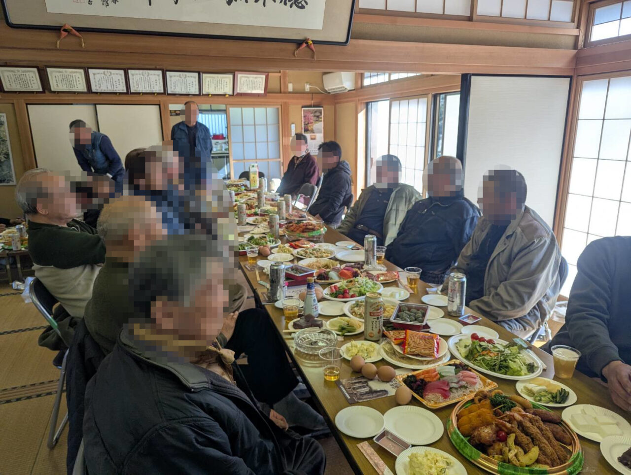 畔田のおびしゃ　区民館での懇親会