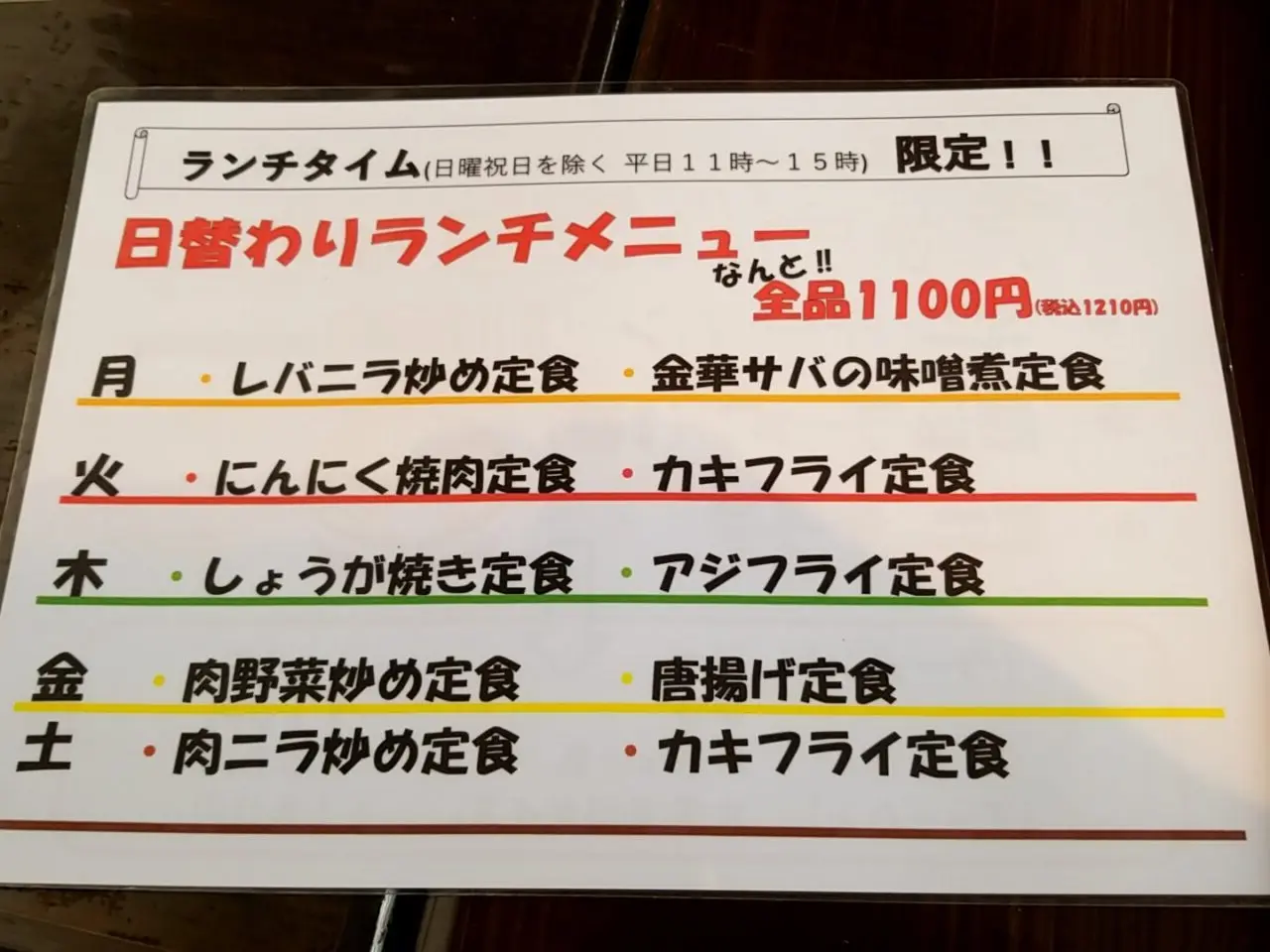 豊受食堂　日替わりランチ