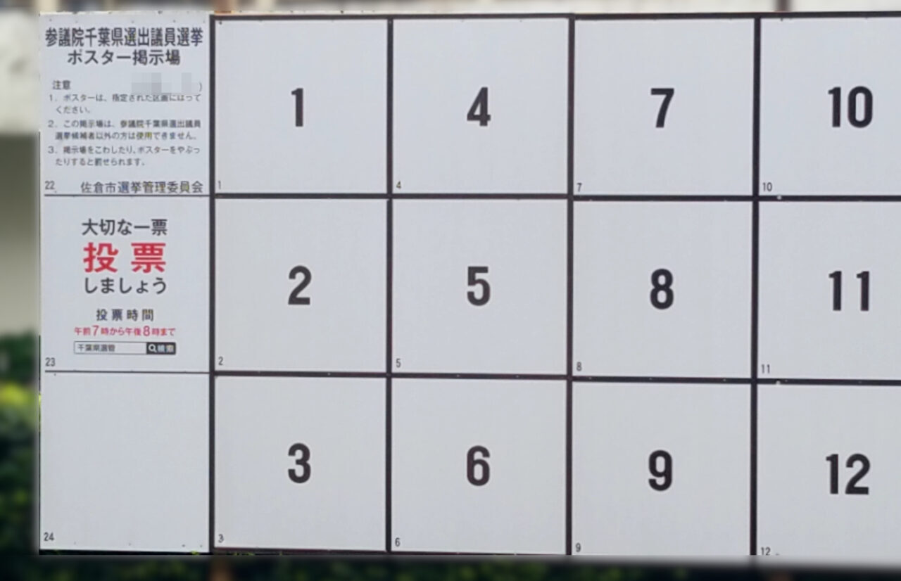 27回参議院選挙　ポスター掲示場