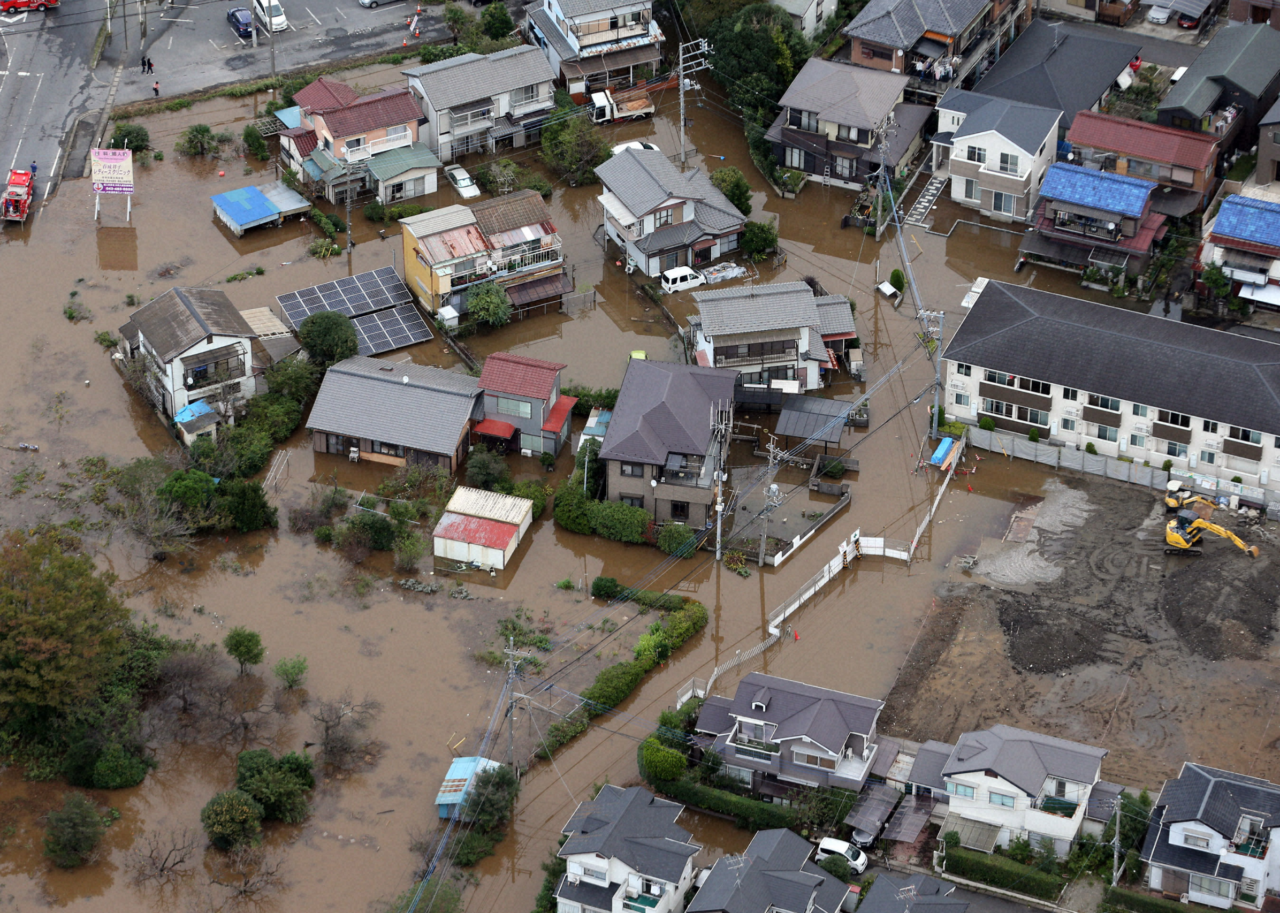 2019年10月26日大雨により浸水した佐倉市田町付近 © 2023 毎日新聞社 All rights reserve