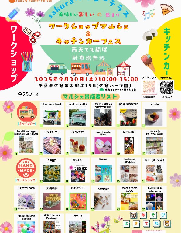 ワークショップマルシェ＆キッチンカーフェス　チラシ